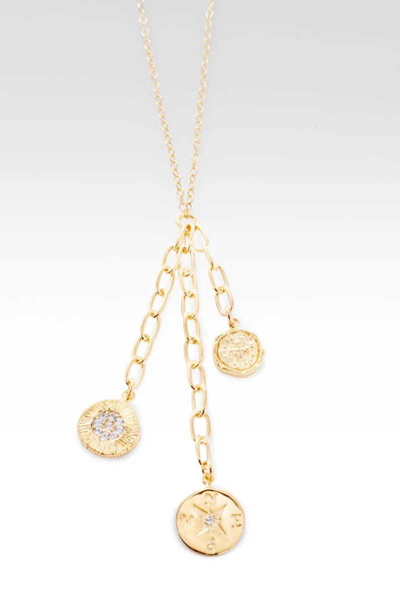 18K Gold Direct My Path Necklace™ in White Zircon - Image 3