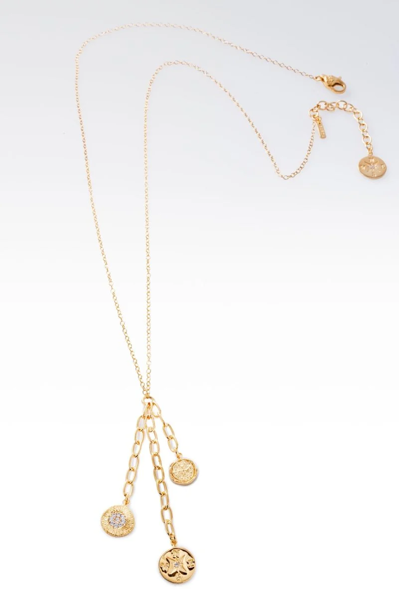 18K Gold Direct My Path Necklace™ in White Zircon - Image 4