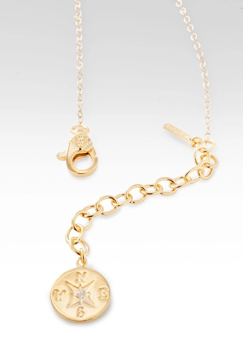 18K Gold Direct My Path Necklace™ in White Zircon - Image 7