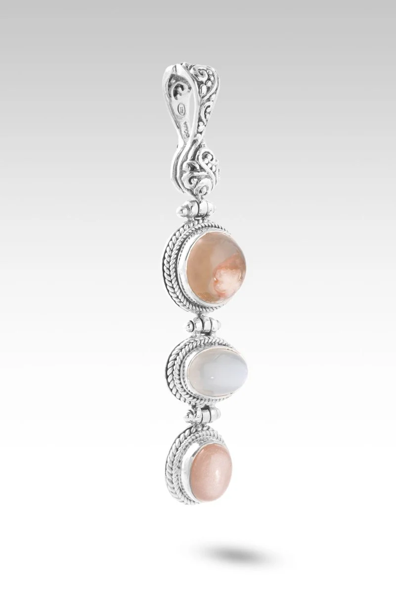 Faithfulness in Bloom Pendant™ in Flower Agate, White Moonstone & Peach Moonstone - Image 3