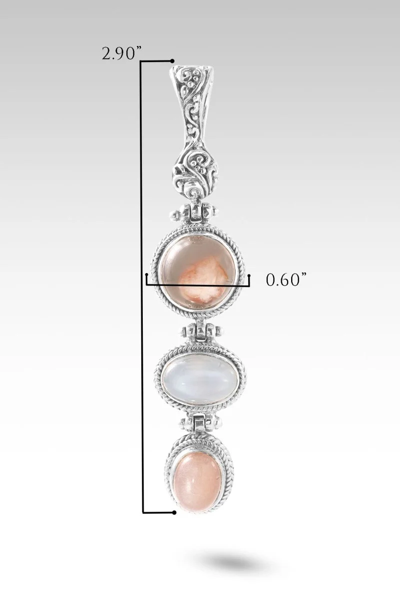 Faithfulness in Bloom Pendant™ in Flower Agate, White Moonstone & Peach Moonstone - Image 5