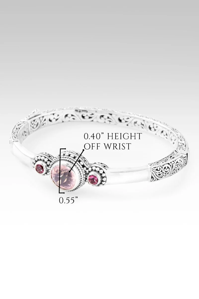 Hello Worthy, Goodbye Not Enough Bangle Bracelet™ in Rose Quartz & Pale Plum™ Mystic Topaz - Image 6