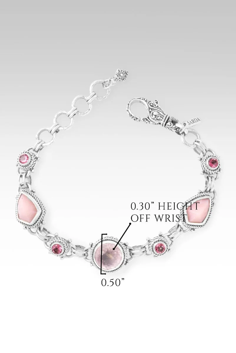 Hello Worthy, Goodbye Not Enough Bracelet™ in Pink Opal, Rose Quartz & Pale Plum™ Mystic Topaz - Image 5