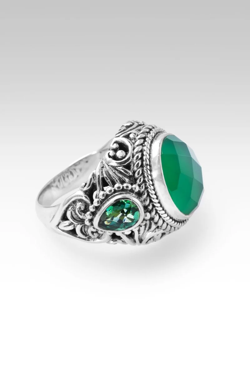 Never Lose Hope Ring™ in Green Onyx & Bali Hai™ Mystic Topaz - Image 4