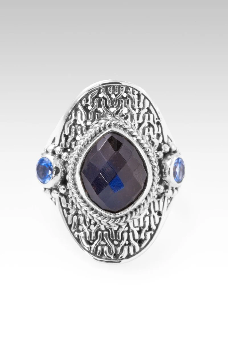 Peace Amidst Chaos Ring II™ in Labradorite & Royal Bali Blue™ Mystic Topaz - Image 3