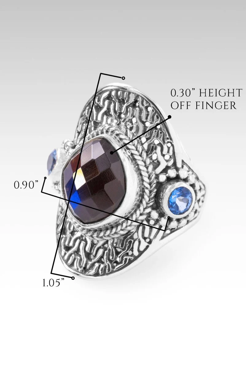Peace Amidst Chaos Ring II™ in Labradorite & Royal Bali Blue™ Mystic Topaz - Image 7