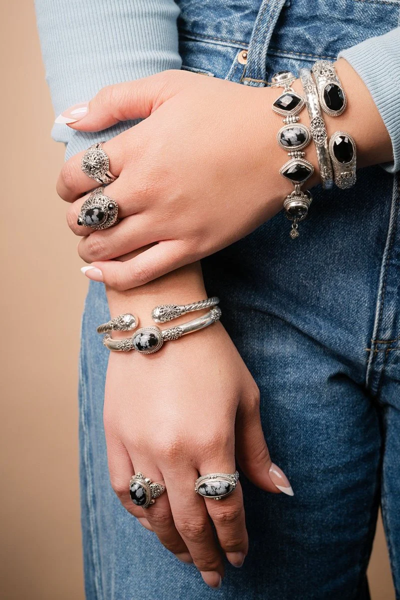 UR Good Plans Bracelet™ in Snowflake Obsidian, Black Spinel & Odyssey Black Knight™ Mystic Quartz - Image 5