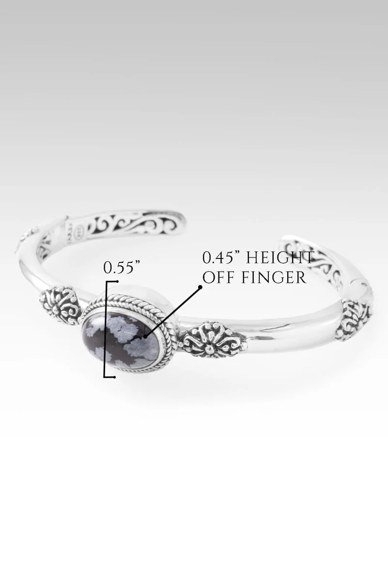 UR Good Plans Cuff Bracelet™ in Snowflake Obsidian - Image 6