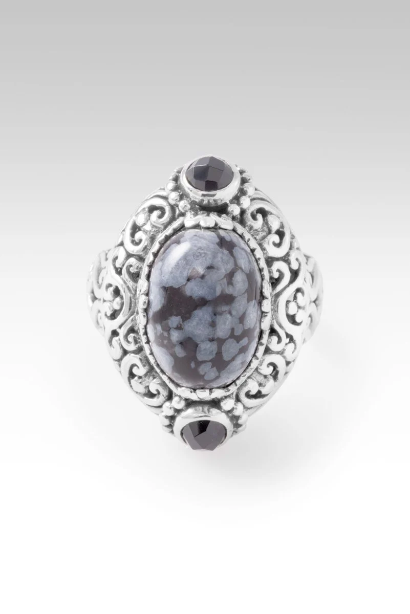 UR Good Plans Ring™ in Snowflake Obsidian & Black Spinel - Image 3
