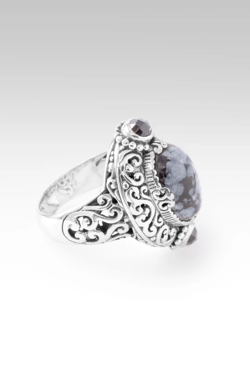 UR Good Plans Ring™ in Snowflake Obsidian & Black Spinel - Image 4