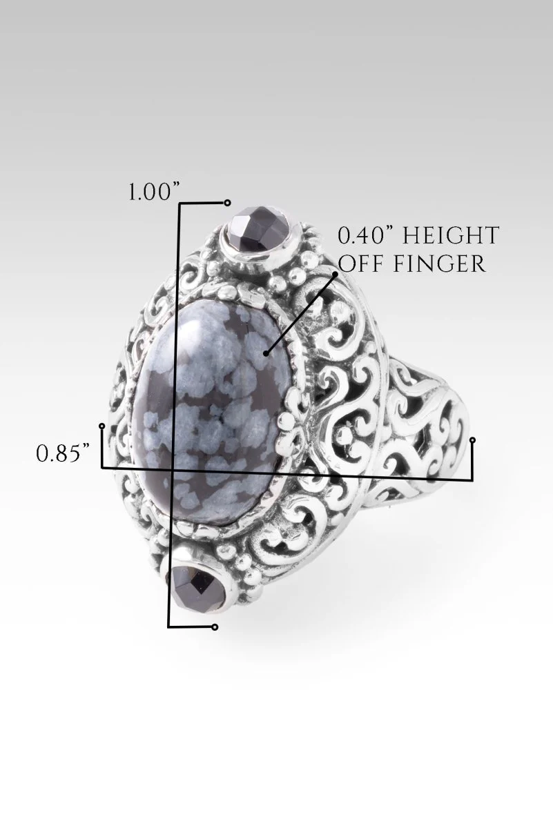 UR Good Plans Ring™ in Snowflake Obsidian & Black Spinel - Image 6